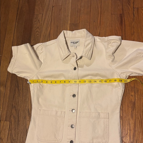Velvet Heart Cream Denim Button-Front Mini Dress - Picture 3 of 5